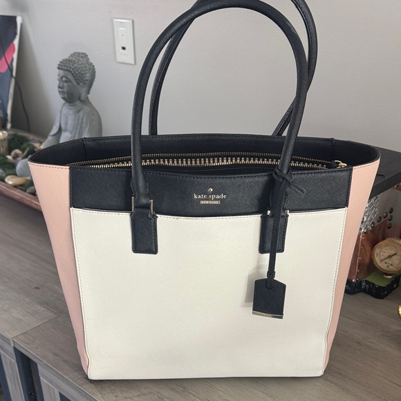 kate spade Handbags - Kate Spade Black, Cream, and Pink Tote
